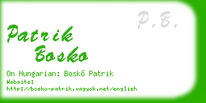 patrik bosko business card
